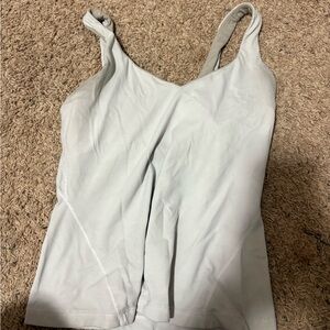 white waist length align tank